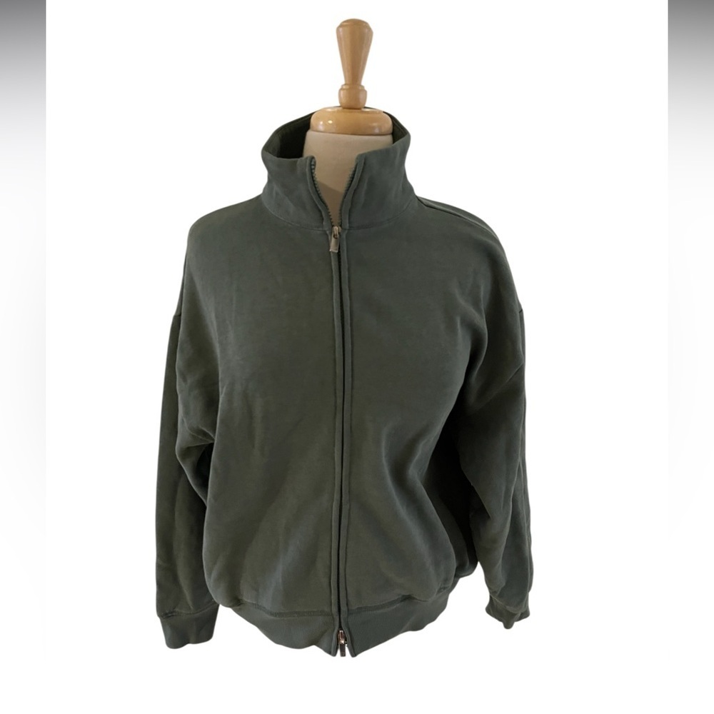 NWT Victoria’s secret PINK Olive Green Zip-Up Sweatshirt-Size Small